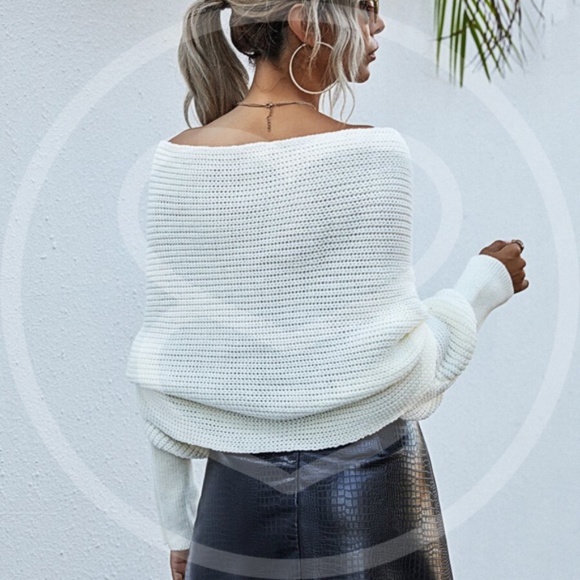 off shoulder knit wrap sweater fall autumn- GREY - Picture 5 of 14